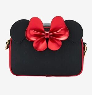 Loungefly Disney Minnie Metallic Red Bow Ears Crossbody NWT